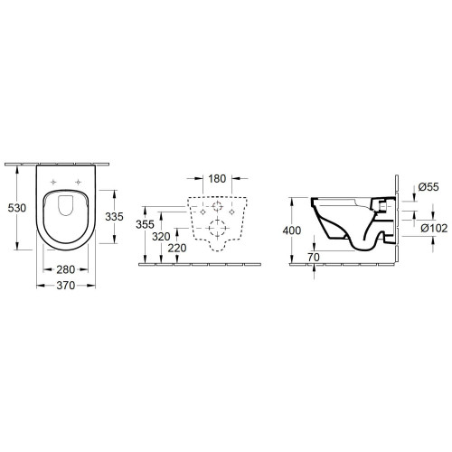 Підвісний унітаз Villeroy Boch ARCHITECTURA NEW сидіння Slow closing 4694HR01